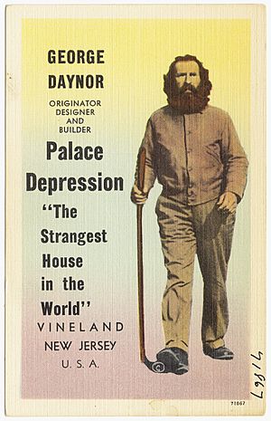 George Daynor, originator designer and builder, Palace Depression, "The Strangest House in the World", Vineland, New Jersey, USA