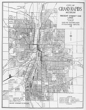 Grand Rapids street car lines 1921 GRPL