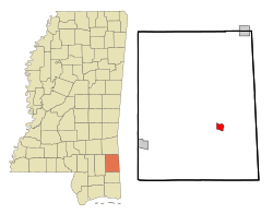 Location of Leakesville, Mississippi