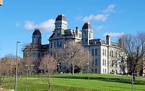 Hall of Languages at Syracuse University, as seen from Newhouse Steps