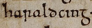 Haraldr Knútsson (British Library Cotton MS Tiberius B I, folio 156v)