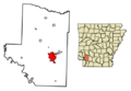 Hempstead County Arkansas Incorporated and Unincorporated areas Hope Highlighted 0533190