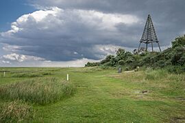 Het baken op de uitlopers van de Kobbeduinen van Schiermonnikoog