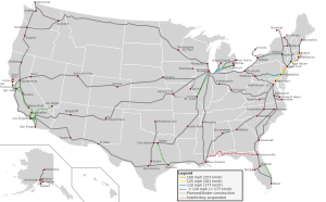 High Speed Railroad Map of the United States 2013