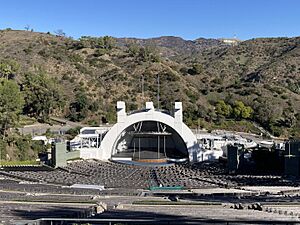 The Hollywood Bowl in 2024 with the Hollywood Sign in the background