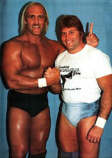 Hulk Hogan and Jim Brunzell, Dec 1983