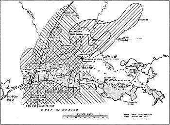 Hurricane Audrey landfall summary map