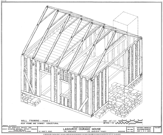 Isometric Drawing of Lasource-Durand Framing-Ste in Genevieve MO