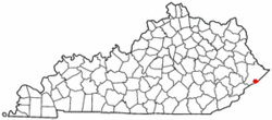Location of Cedarville, Kentucky