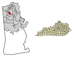 Location of Lakeside Park in Kenton County, Kentucky