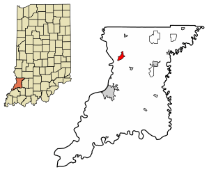 Location in Knox County, Indiana
