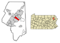 Lackawanna County Pennsylvania Incorporated and Unincorporated areas Throop Highlighted