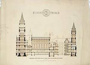 Manchester Town Hall Cross Section Drawing