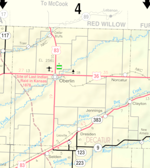 KDOT map of Decatur County (legend)