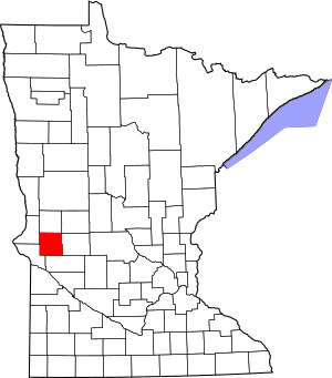 Map of Minnesota highlighting Stevens County