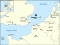 Map of the English Channel and coasts