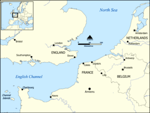 Map of the English Channel and coasts