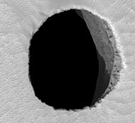 Mars; Arsia Mons cave entrance -MRO