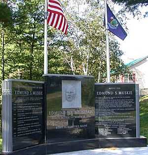 Memorial to Edmund Muskie in Rumford, Maine