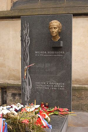 Milada horakova, tombstone, cz