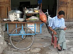 Mohinga stall, Mandalay, Myanmar