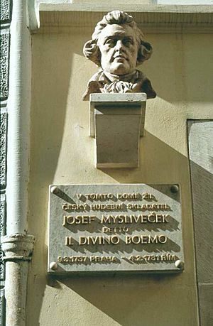 Myslivecek - bust on his house