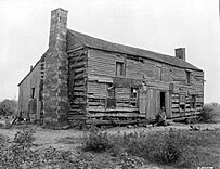 Old log home of Cephas Washburn at Norristown, 1930