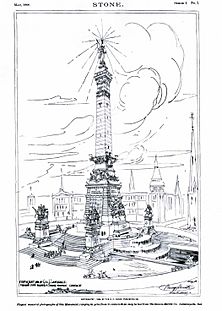 Old rendering of the Soldiers and Sailors Monument in Indianapolis, IN, USA