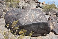 Painted Rocks Petroglyphs modern inscriptions