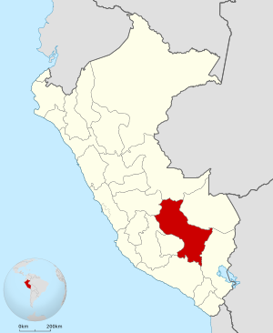 Location of the Department of Cusco in Peru
