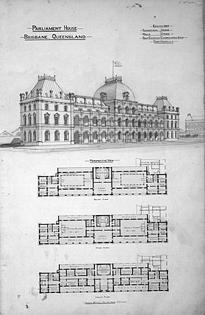 Plan of Parliament House, Brisbane, circa 1867