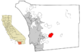 San Diego County California Incorporated and Unincorporated areas Alpine Highlighted
