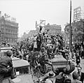 Scenes of jubilation as British troops liberate Brussels, 4 September 1944. BU508