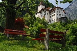 Wimmis castle above the village