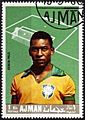 Stamp of Ajman - 1968 - Colnect 369336 - Edson Arantes do Nascimento - Pelé - 1940 FC Santos