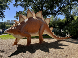Steggie sculpture in front of the Cleveland Museum of Natural History