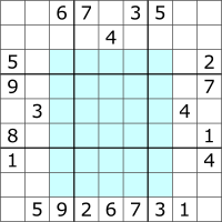 Sudoku Puzzle with large rectangular hole
