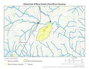 Watershed of Rose Creek (Haw River tributary)