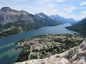 View from above of Waterton Park