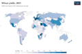 Wheat yields, World, 2023 (cropped)