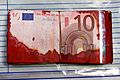 10 euro notes from an ATM robbery