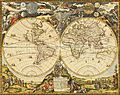 1700 map of the world by Paolo Petrini