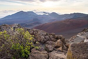 Admiring the view from Haleakala after sunrise