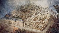Aerial cutaway view of Soane's Bank of England by JM Gandy 1830