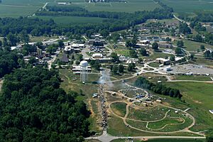An aerial view of the Muscatatuck Urban Training Center at Camp Atterbury, Ind., July 29, 2012, during exercise Vibrant Response 13 120729-F-UI476-234