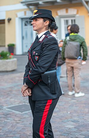 Arma dei Carabinieri female officer in uniform 