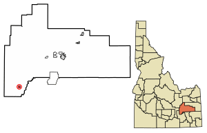 Location of Aberdeen in Bingham County, Idaho.