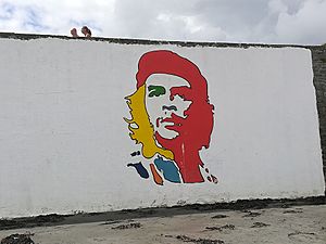 Che Guevara mural on the strand in Kilkee, Ireland