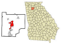 Location in Cherokee County in the state of Georgia