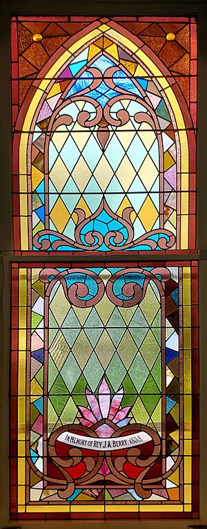 Chesterville Community Church stained glass window circa 1890's